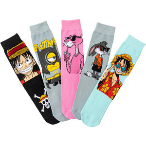 HY-5025 nouveau 2025 mode créatif Funky <span class=keywords><strong>Luffy</strong></span> chaussettes garçon Anime film chaussettes coton <span class=keywords><strong>équipage</strong></span> chaussettes hommes - Product Image 5