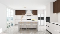 Meubles de cuisine designs modernes prêts à assembler Armoires de cuisine maison avec îlot