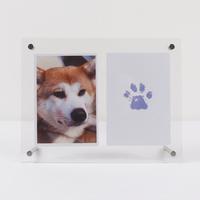 Cadre photo numérique en bois pour empreintes de pattes d'animaux, cadre photo 1 couleur, à poser sur table, gratuit