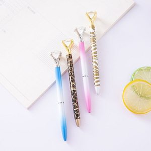 Stylo bille élégant en métal torsadé avec grand diamant, multicolore, logo personnalisé, pour conférences d'affaires, promotionnel, vente en gros - Product Image 2