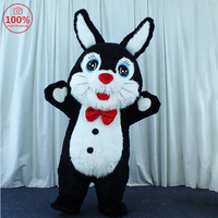 Costume gonflable de dessin animé de mascotte de lapin de pâques Halloween personnaliser pour des adultes