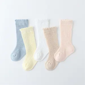 Ultra Thin Lace High Tube Baby Socks Breathable And Antibacterial Newborn Socks For Summer Spring Season