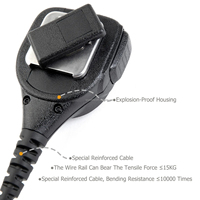 Microphone dynamique portable à 2 broches de type K avec bouton PTT pour épaule, appels clairs, compatible avec les radios bidirectionnelles de type K, micro-haut-parleur à distance