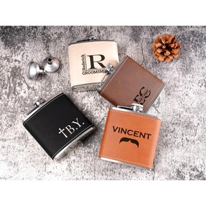 6 oz cá nhân laserable PU Da Hip <span class=keywords><strong>Flask</strong></span> cho nam giới phù rể người đàn ông tốt nhất món quà giáng sinh - Product Image 2