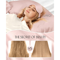 Set Regalo Lusso Personalizzato con Logo: Maschera da Notte in Raso di Seta, Maschera Occhi, Federa per Cuscino e Elastico per Capelli Anti-Crespo per un Sonno Riposante