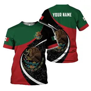 Manufacturer Mexico Fashion Plain Quick Dry Breathable T Shirts For Men Hot Sell Print on Demand Mexican Eagle Flag T-shirt Top