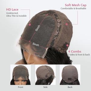 Parrucca 5x5 in Capelli Umani Brasiliani con Pizzo Trasparente, Pronta per la Spedizione, Colore Naturale per Donne di Colore, Parrucche Senza Colla - Product Image 5