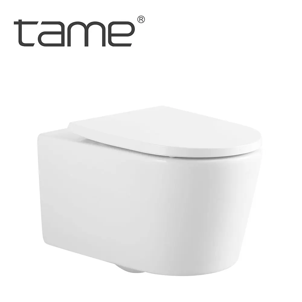 TAME TMTT3039 Wandmontage Hotel Waschraum runde Form WC Kommode Toilettenschüssel weißes Set Keramiktoilette