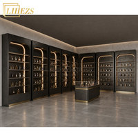 Conception de magasin de parfums sur mesure haut de gamme moderne en bois avec rendu 3D, vitrine de présentation de parfums avec éclairage