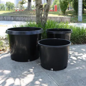 Vente en gros de pots de culture de pépinière en plastique pour serre de jardin 1-25 gallons pots de culture noirs pour plantes de pépinière (HG-002-5)