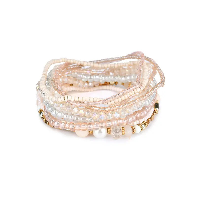 Hainon Vintage Luxury Bohemian Bead Bracelets Women Multilayer Handmade Handmade bracelet set Jewelry Holiday style