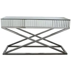 Compact Style Modern Mirrored Console Table