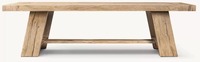 Mesa de Comedor Rectangular de Madera de Roble con Pedestal Estilo Rústico Antiguo de Alta Calidad a Precio de Fábrica