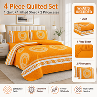 Set Sprei Quilted Mewah 4pcs 1 Quilt 1 Sprei Fitted 2 Sarung Bantal Grosir Pabrik