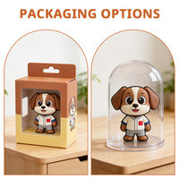 Ornement en PVC personnalisé avec logo 3D, animal de dessin animé, animal anthropomorphe mignon, figurine en caoutchouc souple, breloque, cadeau pour enfants, accessoire