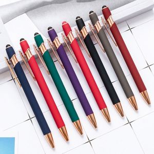Promotion Custom Ball Luxury Rose Gold Logo 2 in 1 Soft Screen <b>Pens</b> Metal Stylus Ballpoint <b>Pen</b> - Product Image 1