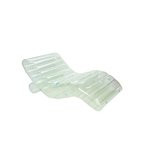 Chaise longue gonflable transparente en PVC avec porte-gobelet, 70*45 pouces, 6 points de connexion pour la relaxation et l'ambiance estivale - Product Image 1