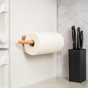 Wood Rhythm Wooden <b>Paper</b> Towel Holder Wall Mounted L Shape <b>Kitchen</b> Roll Storage Rack - Product Image 1