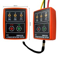 Medidor de Secuencia de Fases Trifásico SM852B, Detector de Fases CC/CA, Medidor de Fases de Alta Precisión con Pantalla LED para Circuitos Domésticos