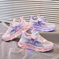 Chaussures de sport pour filles Cema, nouvelles chaussures de princesse en mesh pour l'été, avec lumières LED, chaussures décontractées à enfiler pour bébés, pointures 25-33