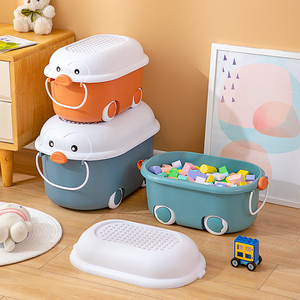 Công Suất Lớn Dễ Thương Chim Cánh Cụt Lưu Trữ Hộp Bánh Xe PP Nhựa Container Cho Home Sử Dụng-Cho Đồ Ăn Nhẹ Bé Quần Áo Đồ Lặt Vặt Tổ Chức - Product Image 5