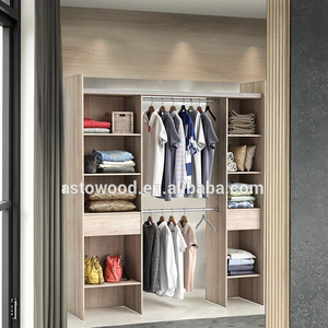 Armoire de chambre moderne extensible 3 pièces en mélamine, multifonctionnelle, avec tiroirs et penderie, écologique, mobilier domestique facile à <span class=keywords><strong>assembler</strong></span> - Product Image 2