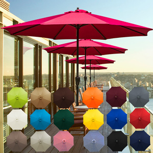 Outdoor Central Pillar Umbrella 48mm Manual Open Sunshade For Patio Courtyard Beach Use Royal Blue Bright Red Black Burgundy - Product Image 1