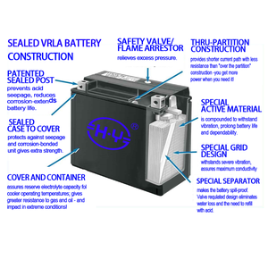 <span class=keywords><strong>12V</strong></span> 5ah YT5L ücretsiz bakım motosiklet pil jel akü motosiklet için mühürlü kurşun asit tipi - Product Image 3