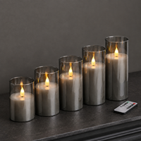 Ensemble de bougies LED sans flamme en verre avec télécommande, minuterie et effet de flamme vacillante pour la décoration de la maison, des mariages et des fêtes