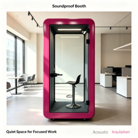 Cabine de bureau insonorisée modulaire pour l'étude à domicile, cabine acoustique mobile en aluminium moderne pour les espaces publics et les réunions privées