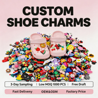 Set de Dijes para Zapatos OEM&ODM, Diseño Personalizado con Logotipo, Venta al por Mayor, Dijes de PVC 2D de Dibujos Animados, Accesorios Decorativos Lindos para la Parte Superior de Zapatos para Niños