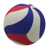 Ballon de volley-ball pour adulte de haute qualité, en cuir PU écologique, violet, taille 5, avec laminage thermique, motif de dessin animé, logo personnalisé