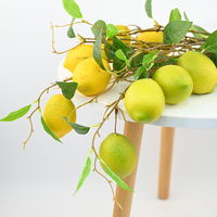 IFG Wholesale Fleur Artificielle Réaliste Fruitée H95 Branche de Citron Feuilles Haute Simulation Peinture Mousse Pulvérisée pour le Poisson d'avril