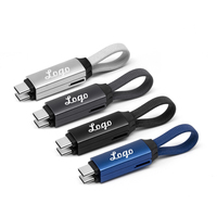 Cadeaux d'affaires câble de charge USB 3 en 1 câbles de type C tressé PD 3A 60W câble de données rapide pour téléphone portable