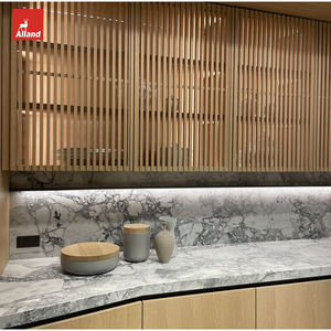 Gabinete de Cocina de Diseño con Acabado en Chapa de Madera Maciza de Roble Blanco Cortado a Cuarto y con Incrustaciones, con Iluminación <span class=keywords><strong>LED</strong></span> Interior - Product Image 5