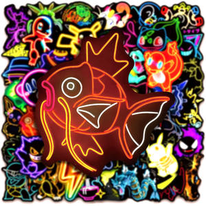 50 件发光动漫霓虹灯口袋妖怪贴纸 - Product Image 3