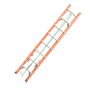 Échelle pliante industrielle en PRV à deux sections, moderne, isolée, sécurisée avec corde de traction pour travaux haute tension - Product Image 2