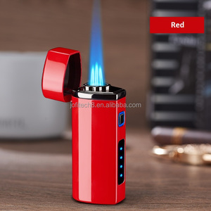 Encendedor Eléctrico Recargable Rojo, Diseño Moderno de Metal, para Cigarros, Uso en Viajes - Product Image 1
