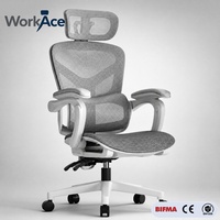 Chaise de bureau ergonomique moderne et confortable en plastique, avec dossier en maille respirante, réglable en hauteur, pivotante et inclinable, pour la maison et le bureau