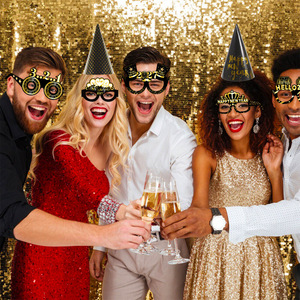 Gafas de Papel DIY para Celebración de Año Nuevo 2027, Diseño Negro y Dorado, para Fiestas y Manualidades - Product Image 6