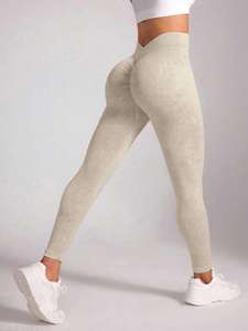 Phụ Nữ Cao Tăng Phong Cách V Cắt Scrunch Mông Tập Thể Dục Xà Cạp Mềm Liền Mạch Quần Short Thể Thao Bốn Cách Căng Xl Kích Thước Chạy - Product Image 4