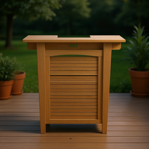 Amherst Montego <b>Bar</b> <b>Table</b> Wood Rectangular Trestle Base Durable Rustic Modern Design Commercial Furniture - Product Image 2