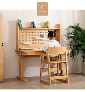 Silla alta de madera portátil de alta calidad de China para niños, silla moderna con respaldo, silla de comedor de madera maciza