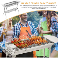 Parrilla Coreana para Barbacoa, de Carbón, para Exteriores, Plegable, Comercial, Resistente, con Juego de Parrilla para Barbacoa Integrada