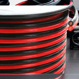 UL2468 Power Cord Red Black Stranded Conductor PVC 22 20 18 16awg Black Print White Section Double Parallel Cable LED Horn