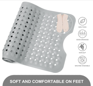 TEESHLY Tapis de bain et de douche antidérapant, 40 x 16 pouces, tapis de bain extra large, lavable en machine avec trous de drainage - Product Image 4