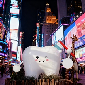 Escultura de diente de fibra de vidrio de tamaño real CS070, hecha a mano, artística, para la recepción de un centro de cuidado dental. - Product Image 1