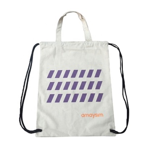 Custom Bulk Print Natuurlijke Canvas Doek Trekkoord Schoudertas Rugzak Met Handvat - Product Image 1