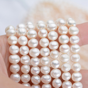Perlas Sueltas Semiterminadas de 6-7 mm Casi Redondas al por Mayor, Perlas Semiterminadas de 6-7 mm Casi Redondas con Ligeras Imperfecciones para Collar - Product Image 4