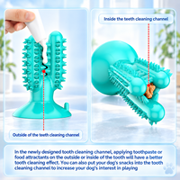 Jouet brosse à dents pour chien avec ventouse - Jouet à mâcher en caoutchouc qui aide à la dentition et au nettoyage des dents des chiens - À utiliser avec du dentifrice pour chien